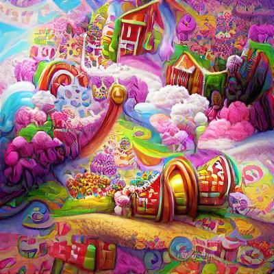 Colorful Candyland Concept Art Painting