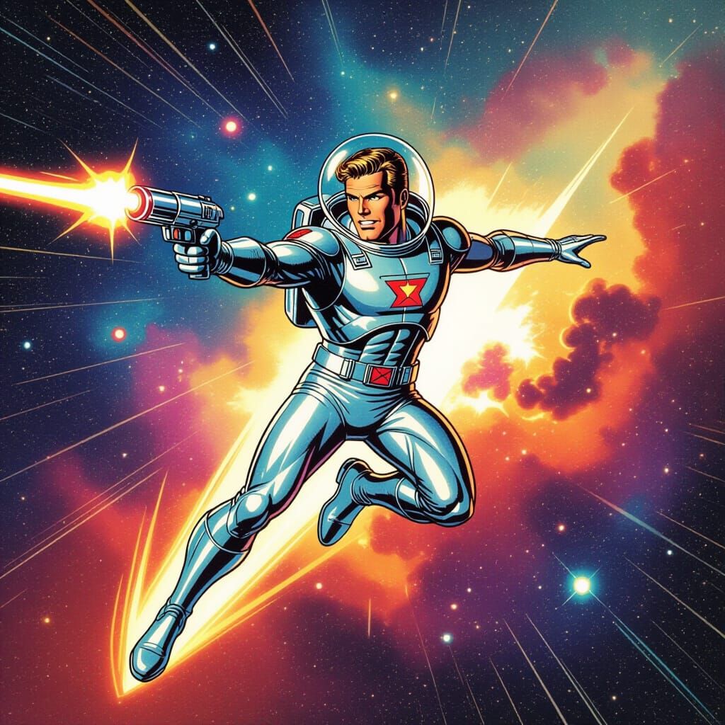 Buck Rogers Leaps Through Cosmic Nebula in Retro-Futuristic ...