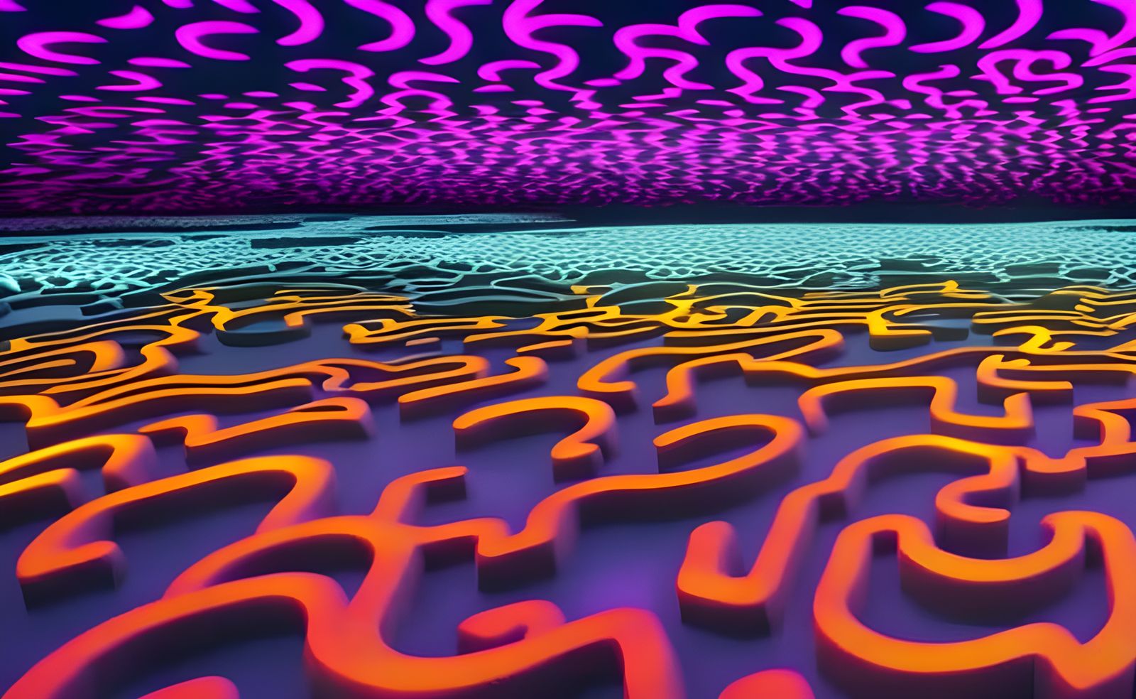 Iridescent Fungal Labyrinth in High-Fantasy Style