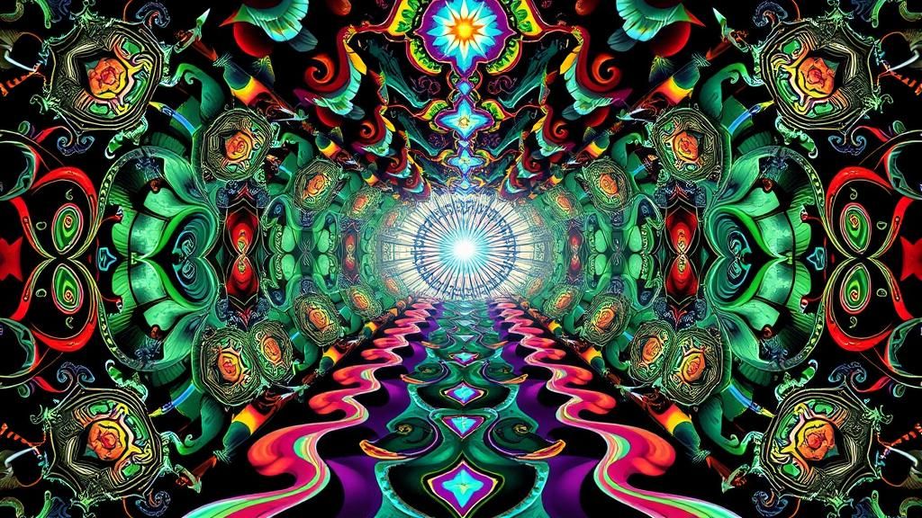 Surreal Fantasy Portrait in Textured Tattoo Art Style