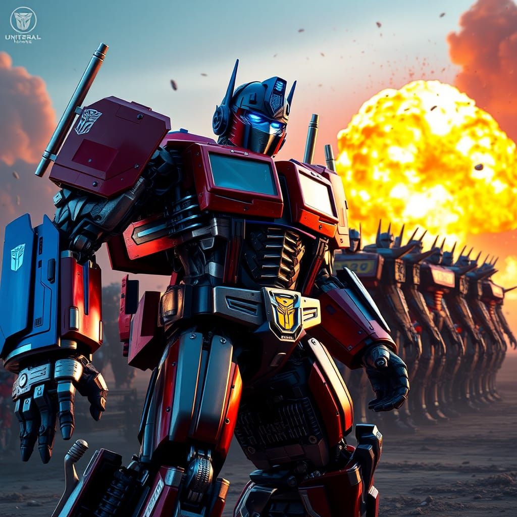 Optimus Prime and Transformers Team in Epic Battle