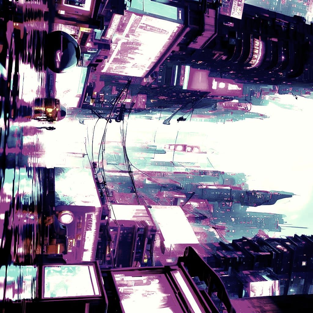 Colorful Neon Cityscape in Lofi Style