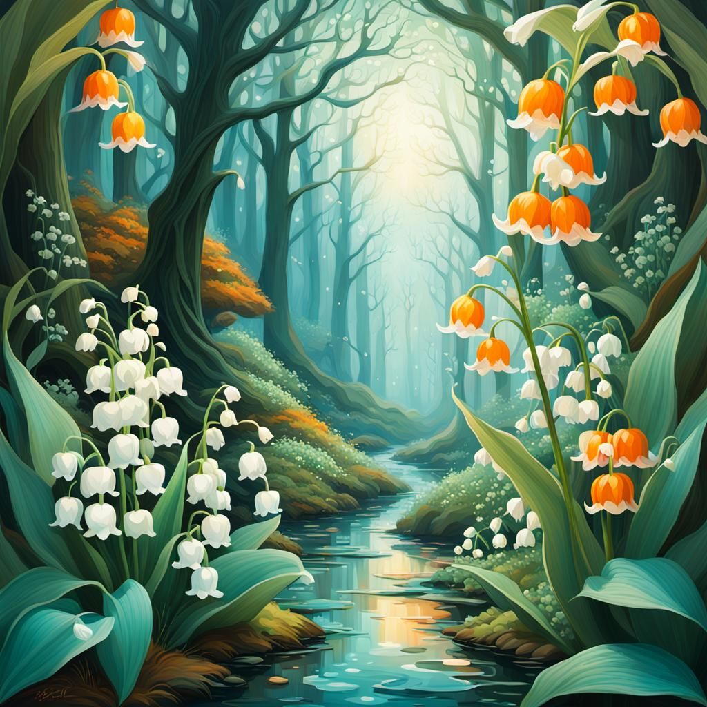 Mystical Forest Lily of the Valley Splash Art