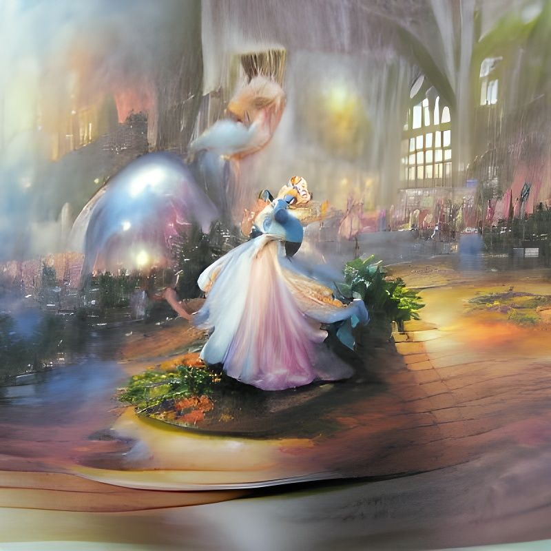 Cinderella's Enchanting Ballroom Dance: A Storybook Scene