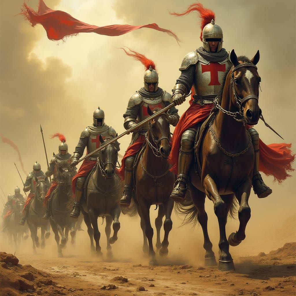 Crusader Knights Charge into Battle: Cinematic Realism