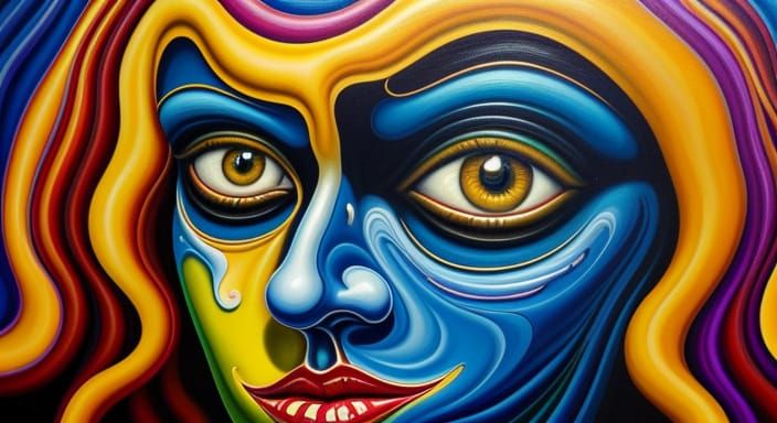 Surreal Portrait of a Transformed Person in Oils