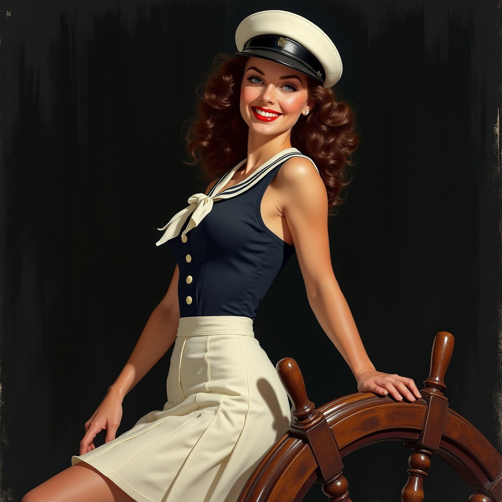 Sailor Pinup in Glazed Acrylics Style