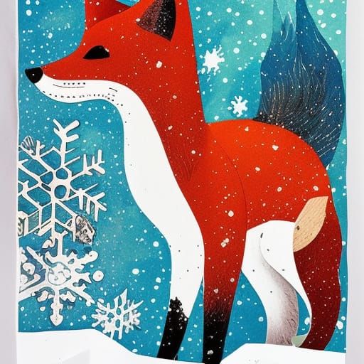 Foxes in Snow: A Folk Art Masterpiece