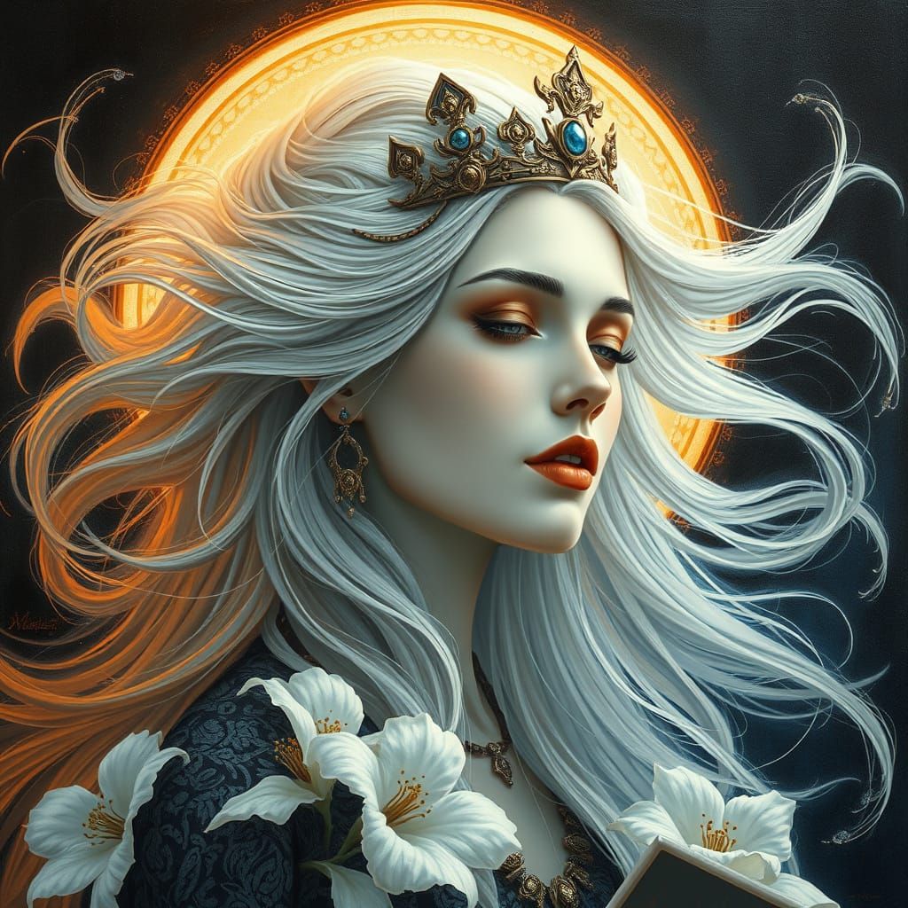 Goddess of Whispers in Triadic Hues