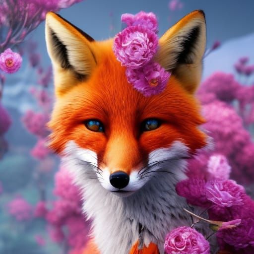 Detailed Flower Fox Concept Art