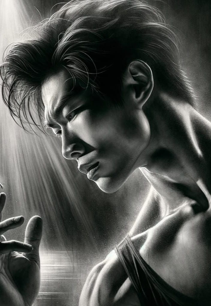 Asian Ballerina's Intense Performance in Baroque Style