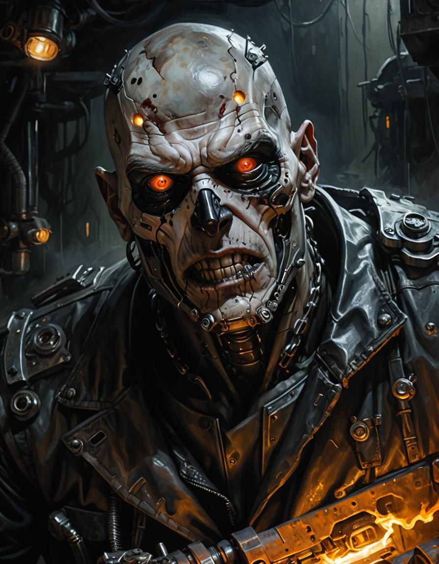 realistic oil painting of malevolent psychopath, the leader ...