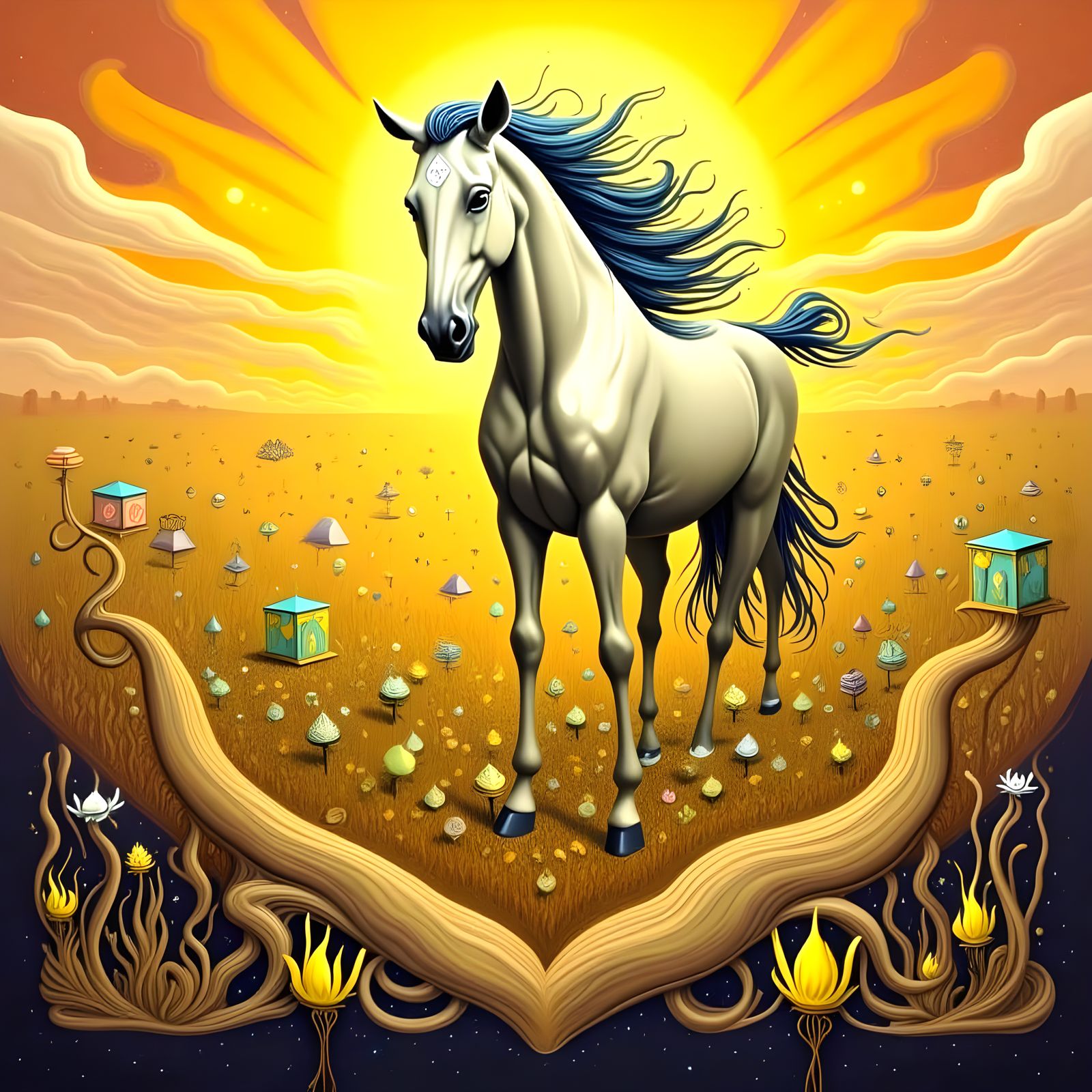 Starry Origami Meets Alien Moonlit Horsehead