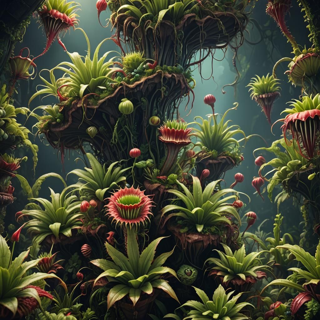 Detailed Matte Painting of a Venus Flytrap