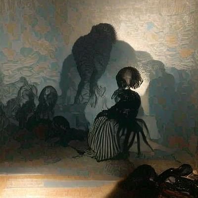 Menacing Shadows in Gothic Horror Style