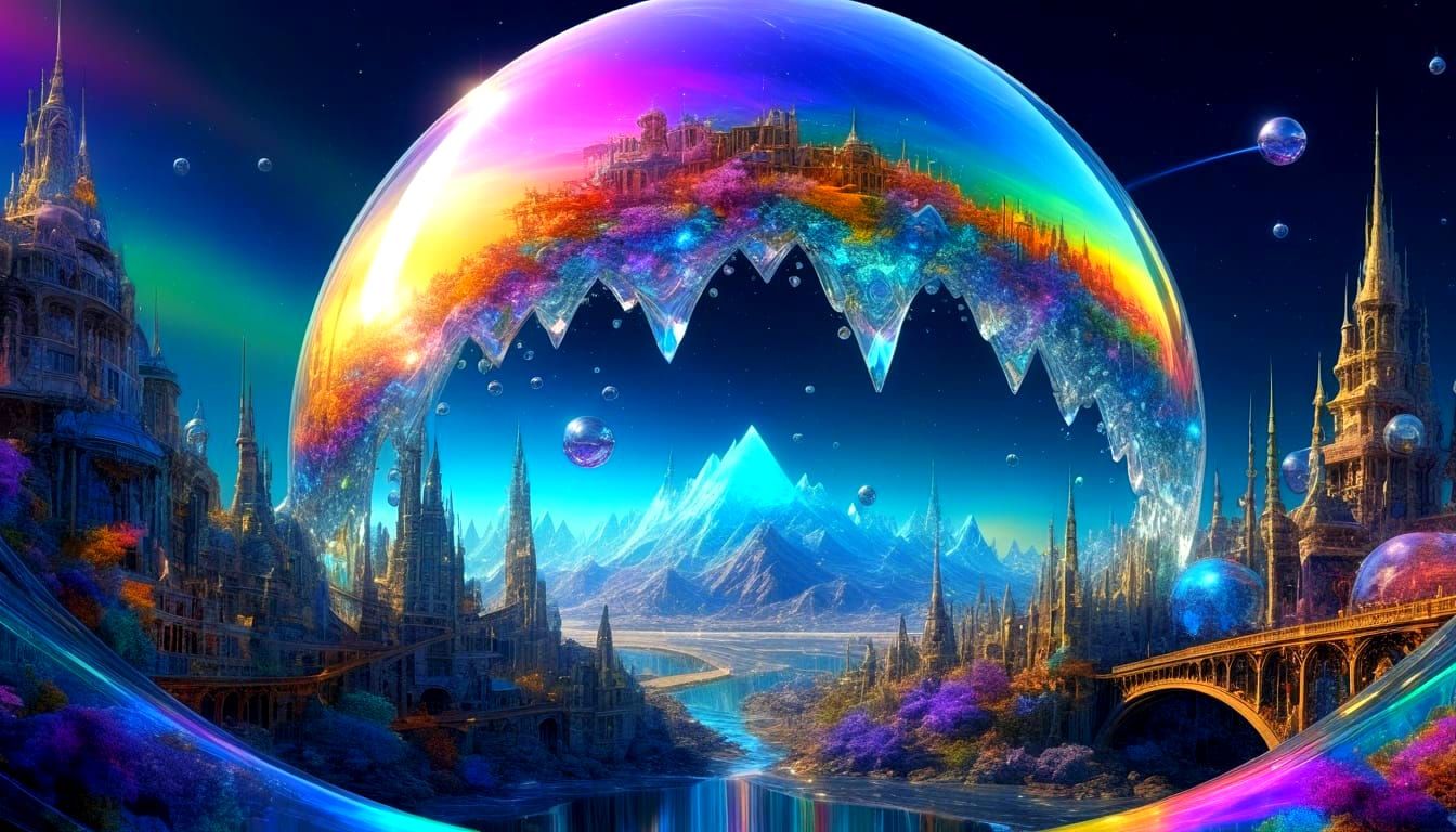 Enchanted Crystal City Within a Cosmic Jewel