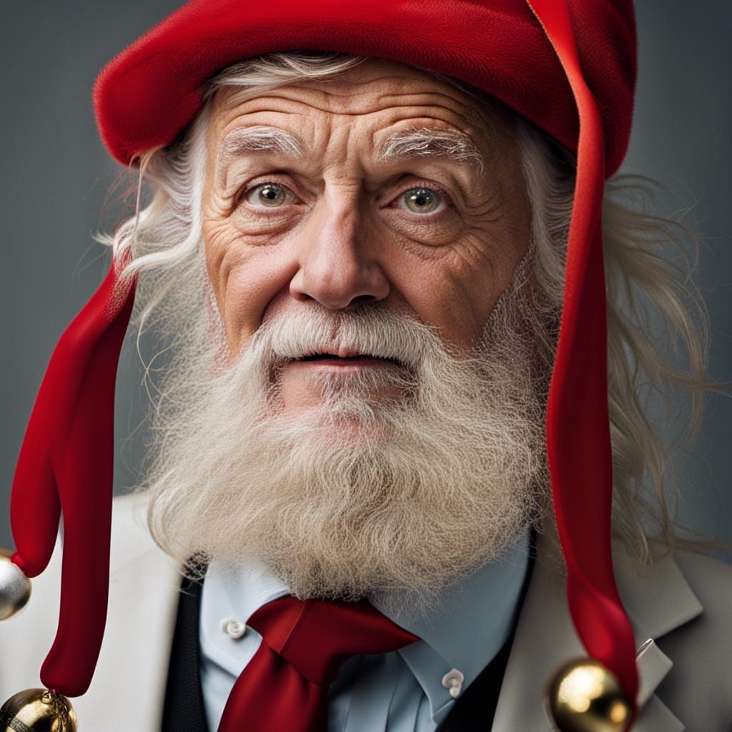 Festive Old Man Portrait in Professional Studio Style