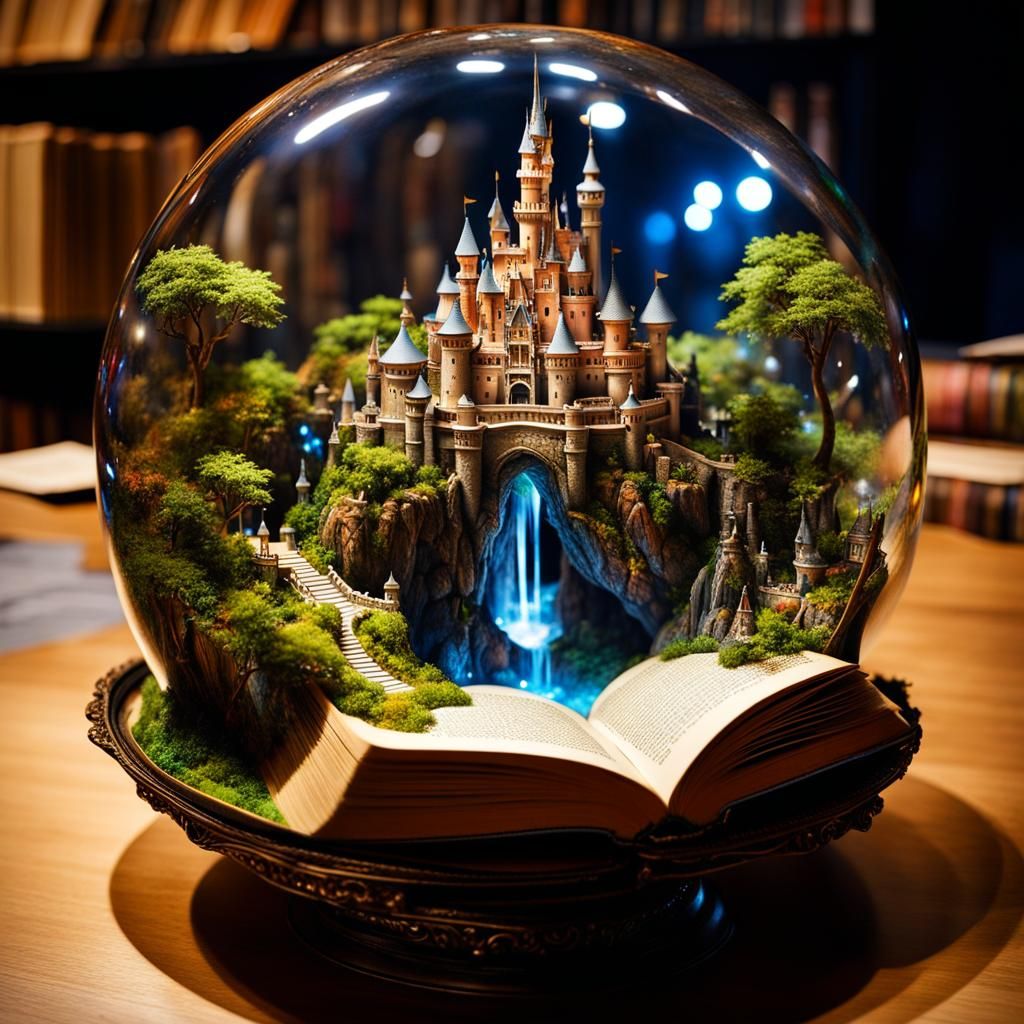 Miniature Disneyland Castle in Glass Orb