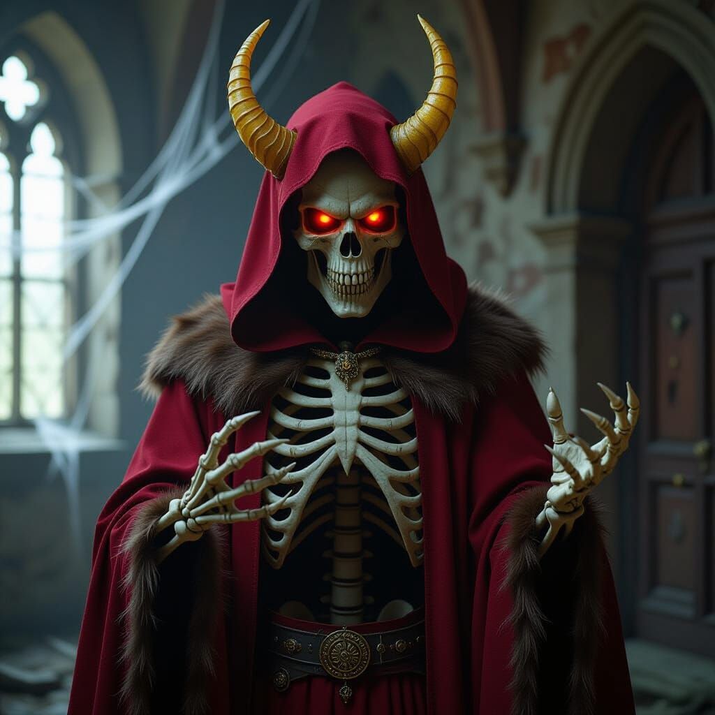 Skeletal Demon in Abandoned Castle - Photorealistic