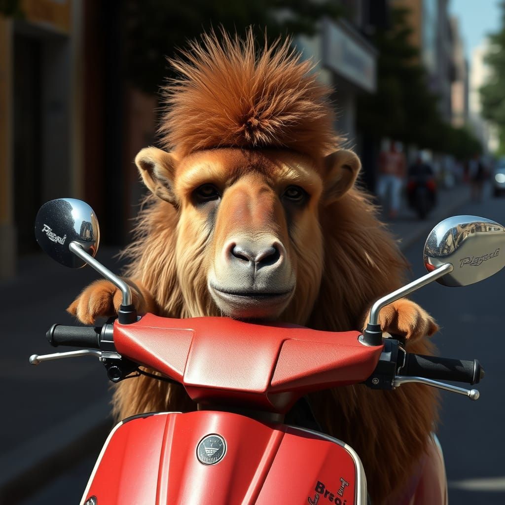 Ape Atop Ape Piaggio: Animal and Machine