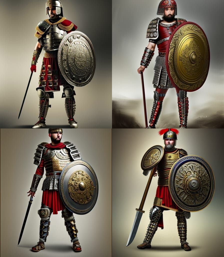 Roman Centurion in Detailed Armour, Digital Illustration