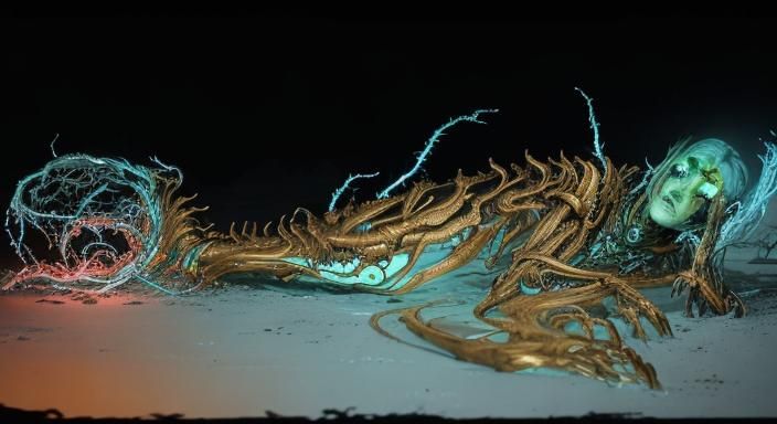 Sci-Fi Horror: Biomech Parasite Emergence in Photorealism