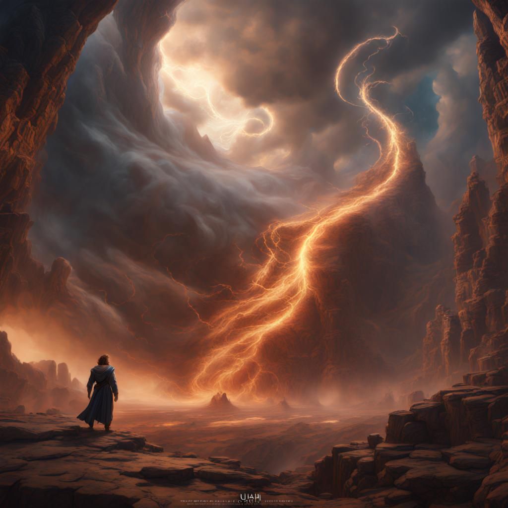 Elijah's Whirlwind Ascent: A Majestic Digital Painting