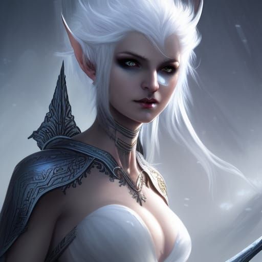 Elven Death Knight in Dark Fantasy Style