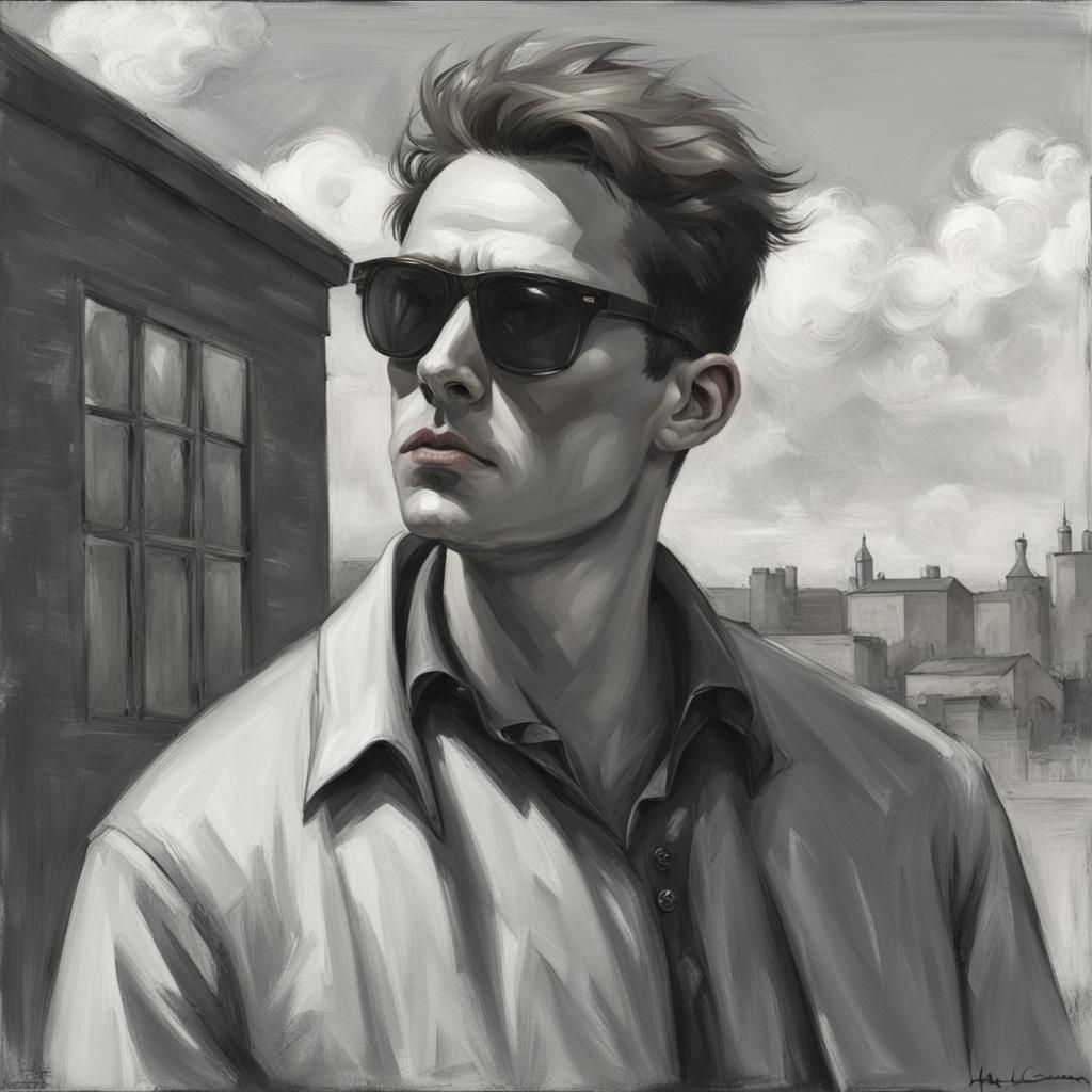Man in Sunglasses, Ashcan School Painting