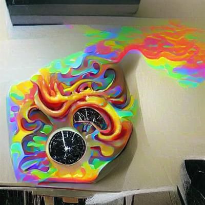 Psychedelic Melting Clock: A Surreal Digital Art Piece