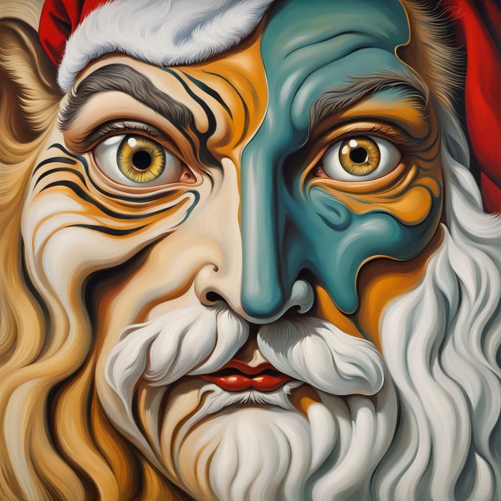 Surreal Santa Claus Mask in Dali Style