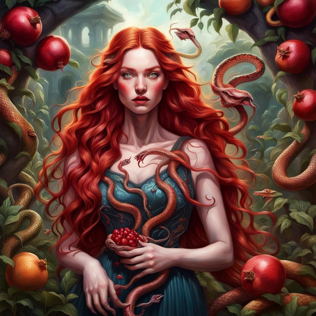 Lilith in Fantasy Garden: Hyperrealistic Splash Art