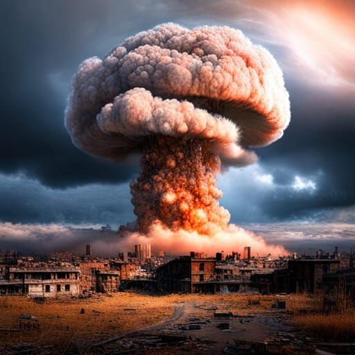 Post-Apocalyptic Atomic Bomb Mushroom Cloud in HDR