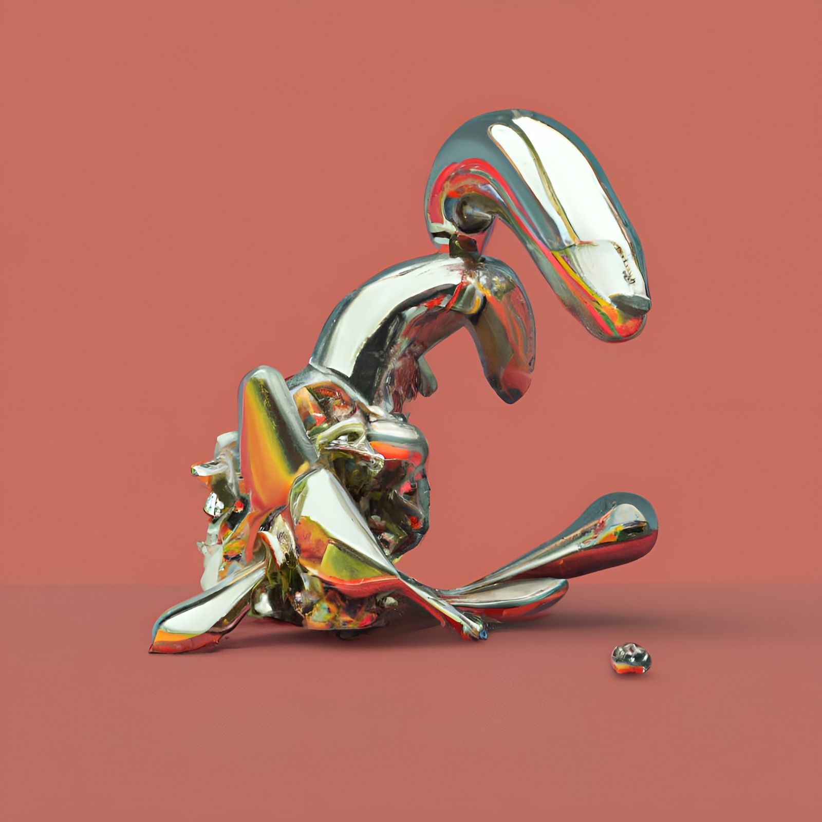 Colorful Minimal Chibi Ghost in 3D NeRF Render