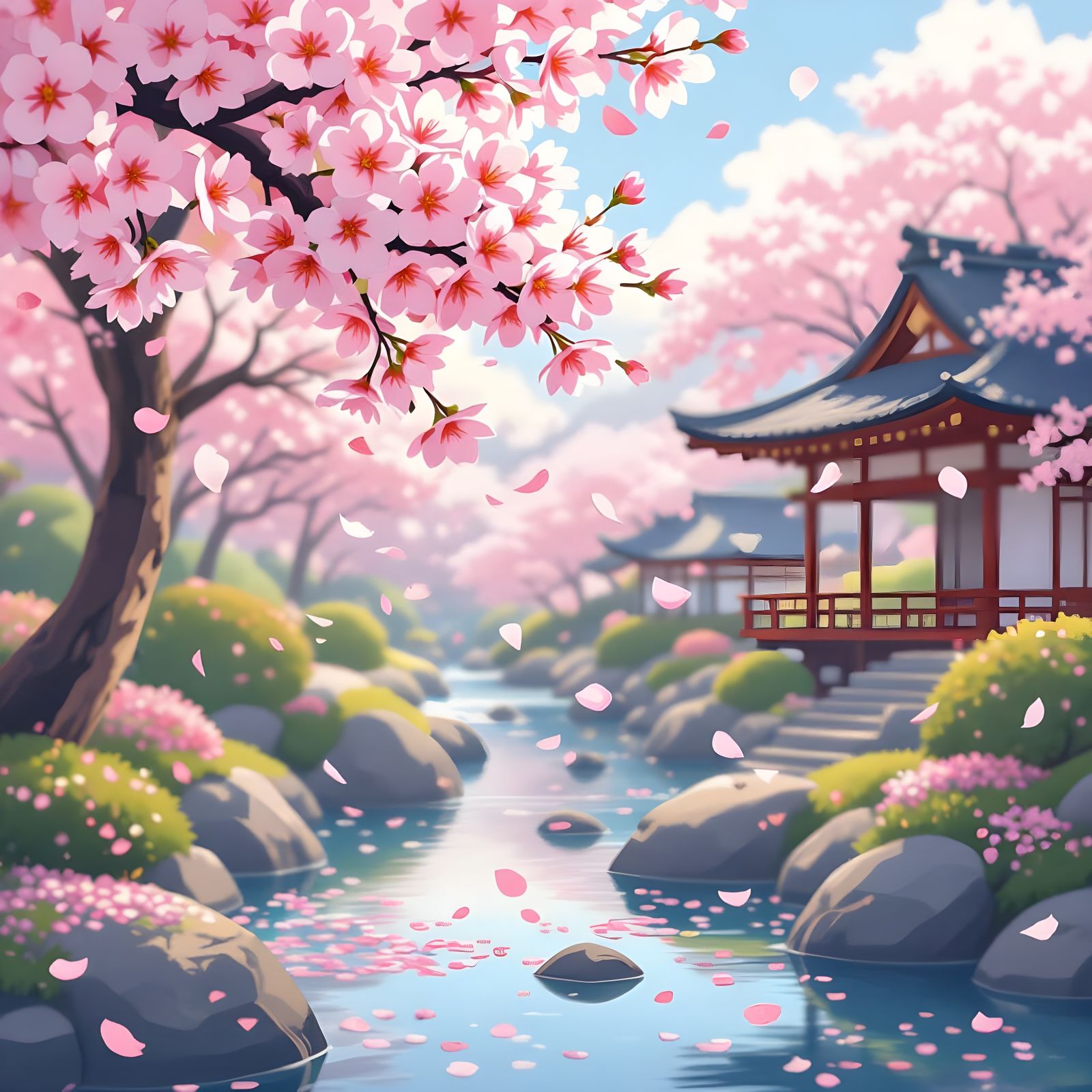 Delicate Cherry Blossoms in Spring