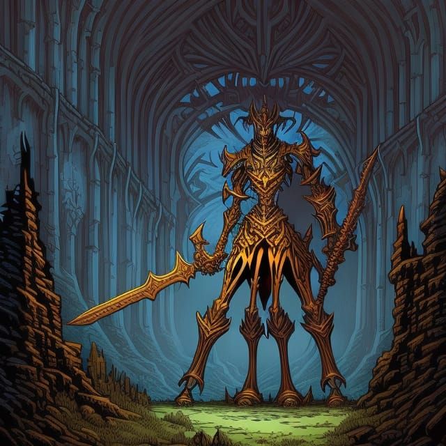 Detailed Skeleton Illustration for Fantasy RPG Game