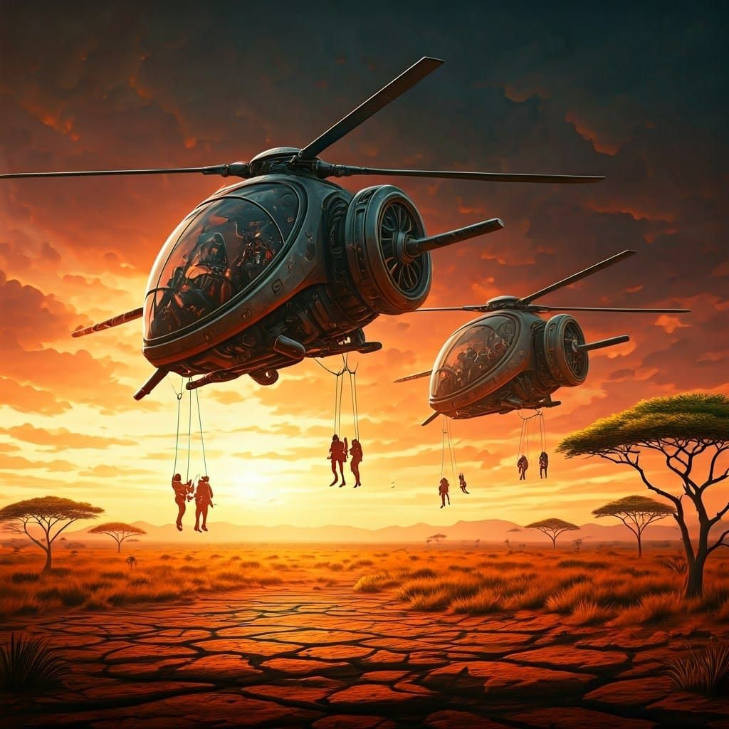 Sleek Grasshopper Helicopters Transport Humans to Robot Gath...