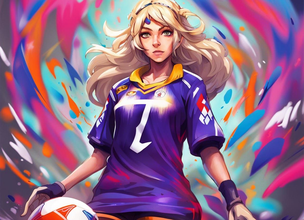 Soccer Jersey Graffiti Art: Female Character