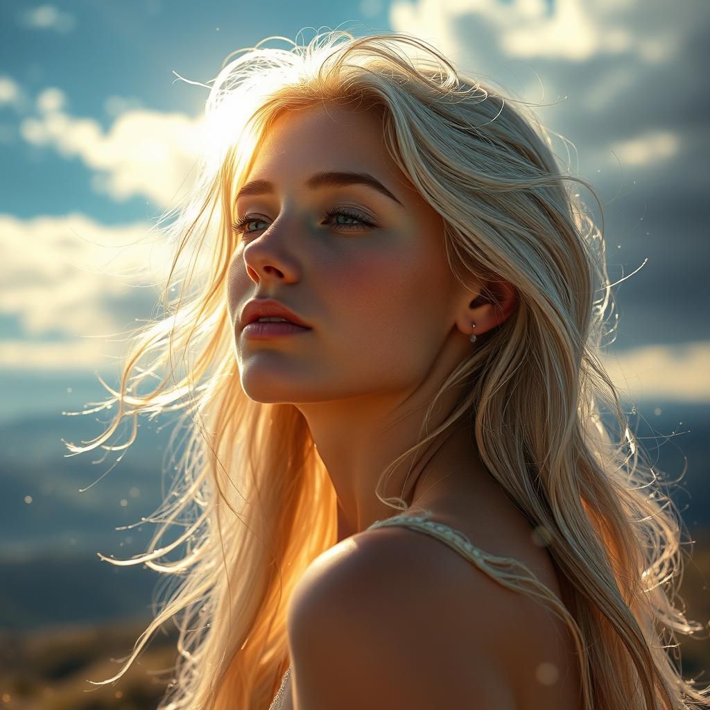 Ethereal Woman with Crystalline Skin in HDR Photo