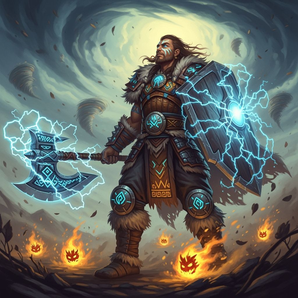 Elemental Shaman Surrounded by Crackling Energy