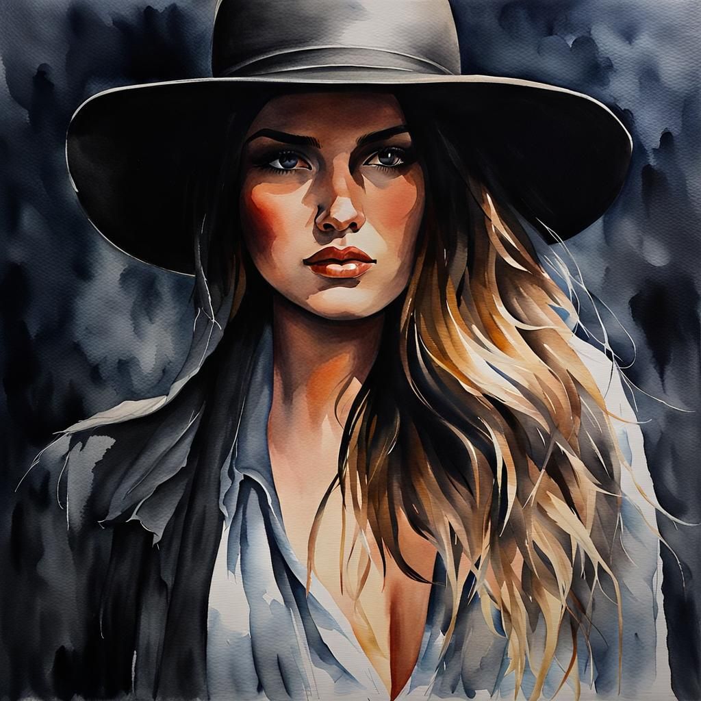 Dark Moody Watercolor Painting on Rough Paper