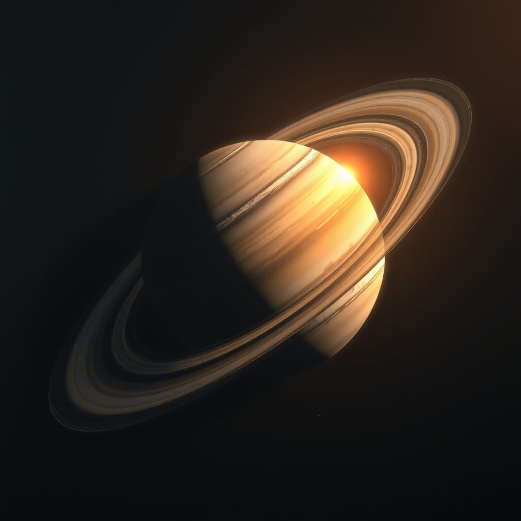 Breathtaking Saturn Ring System in Ethereal Light