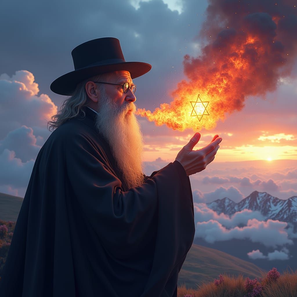 Ultra-Orthodox Jew Breathes Fire onto Earth Star