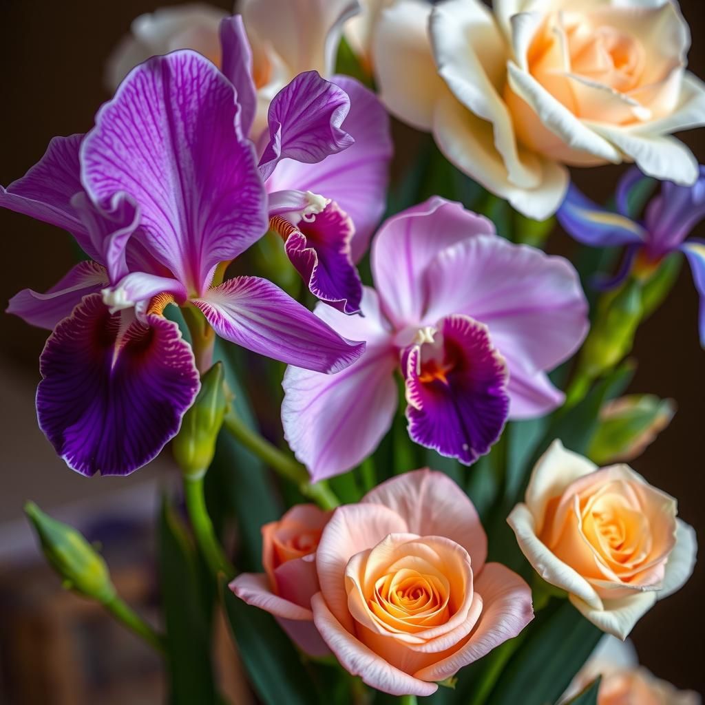 Floral Ikibana Arrangement with Soft Lighting