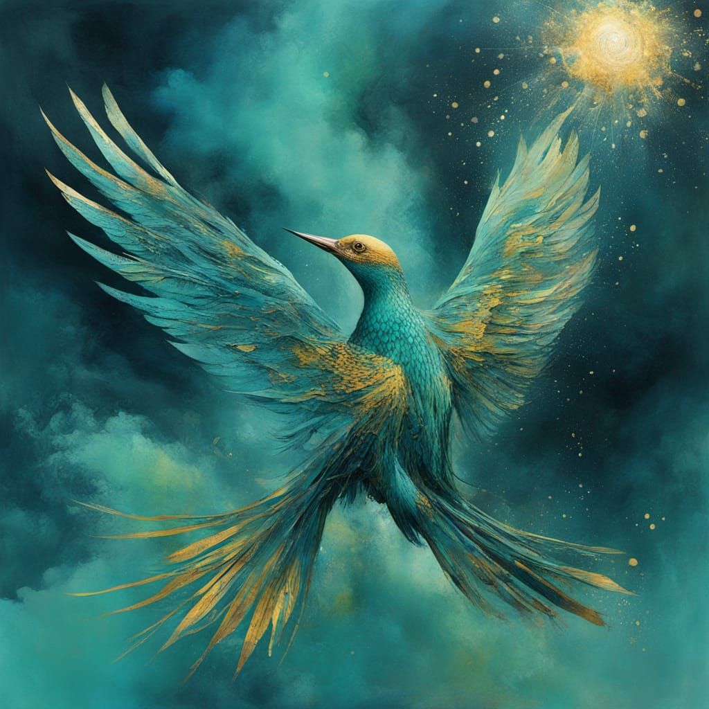 Abstract Surrealist Thunderbird Painting