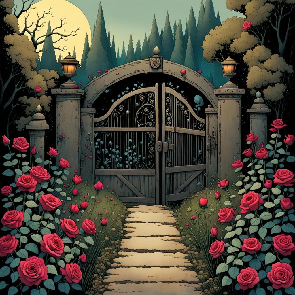 Ancient Rose Garden Inspired by Mignola and Kehoe