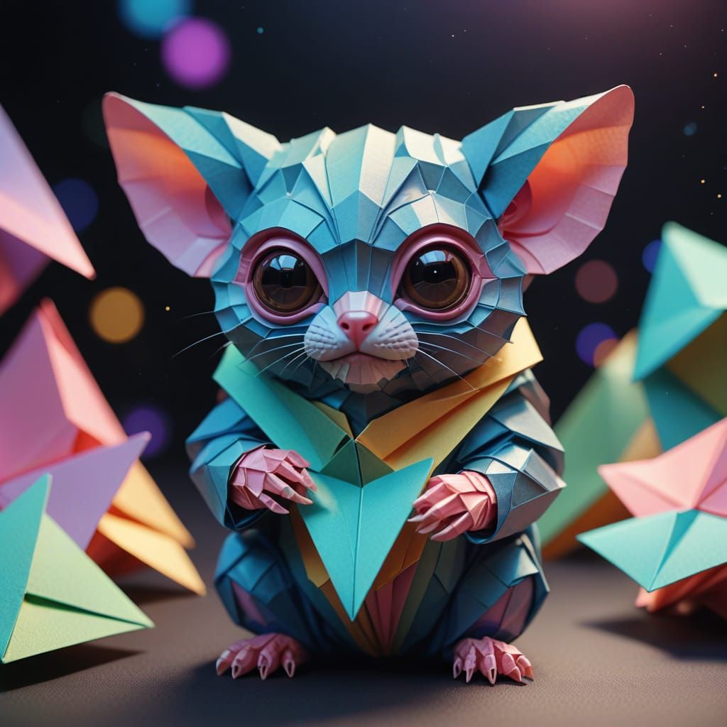 Iridescent Origami Masterpiece in Pastel Hues