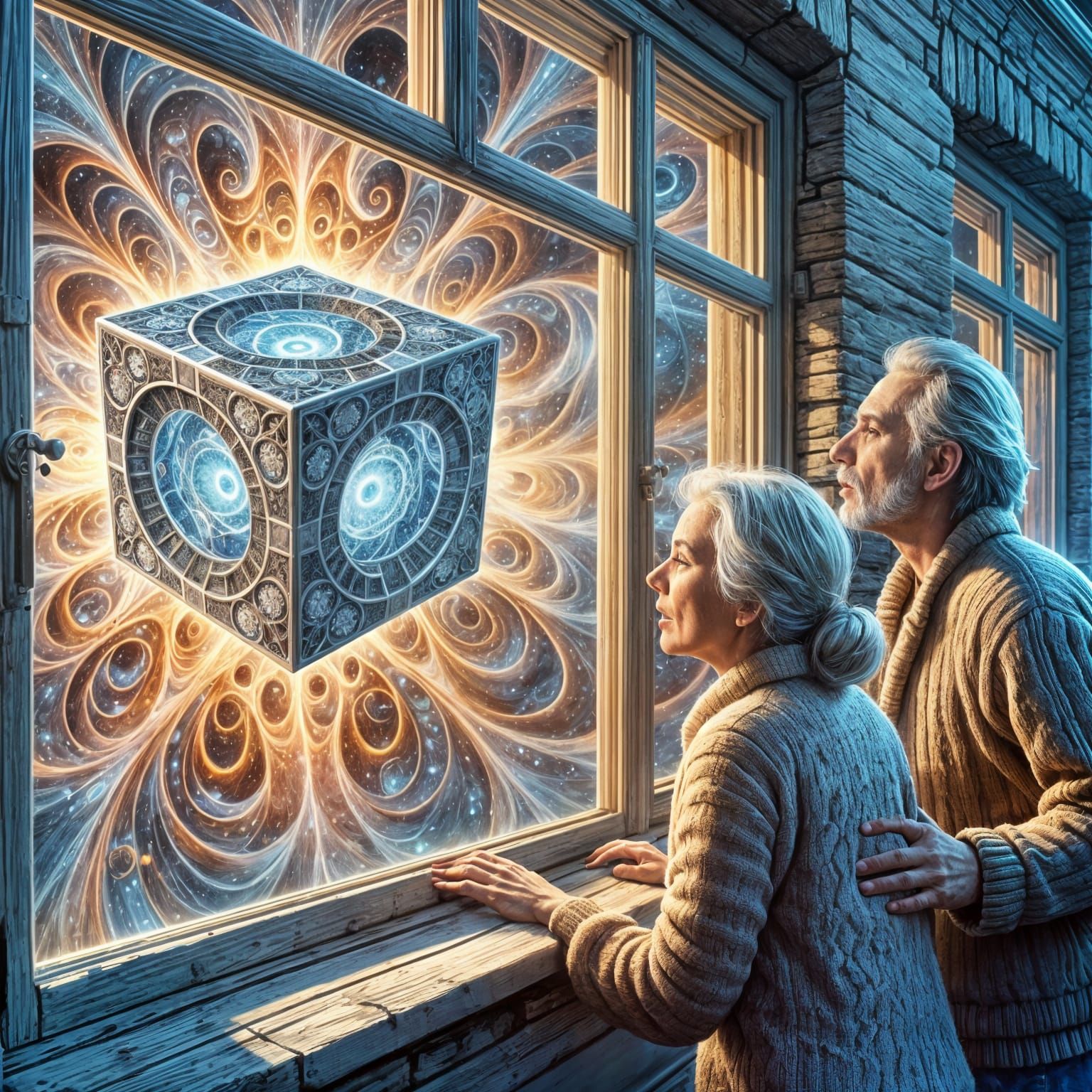 Sci-Fi Cube Reflection Creates Garden Mystery