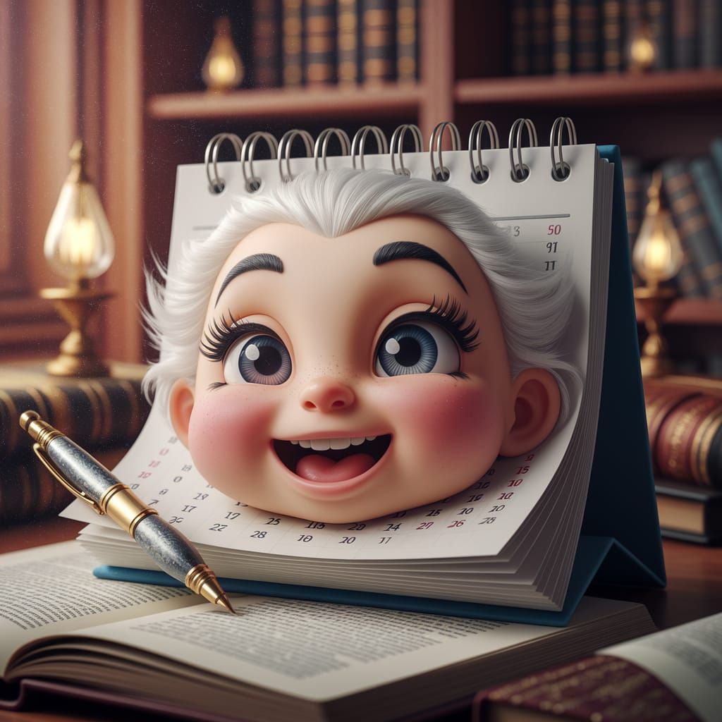 Expressive Cartoon Wall Calendar - Ethereal Fantasy Style