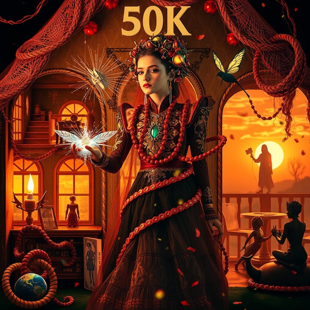 Spectacular Digital Collage of Mythical Celebration in Bio A...